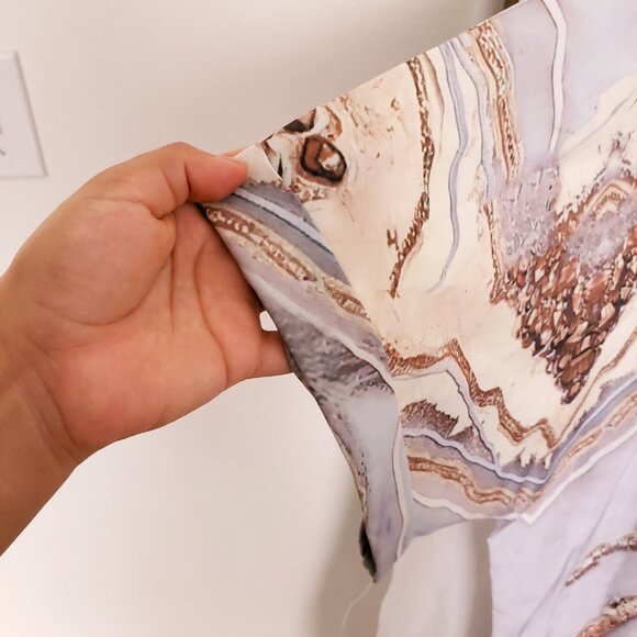 Woman Crystal Rock Print Tie Dye Relaxed Lightweight Blouse Plus Size XXL - Picture 7 of 11